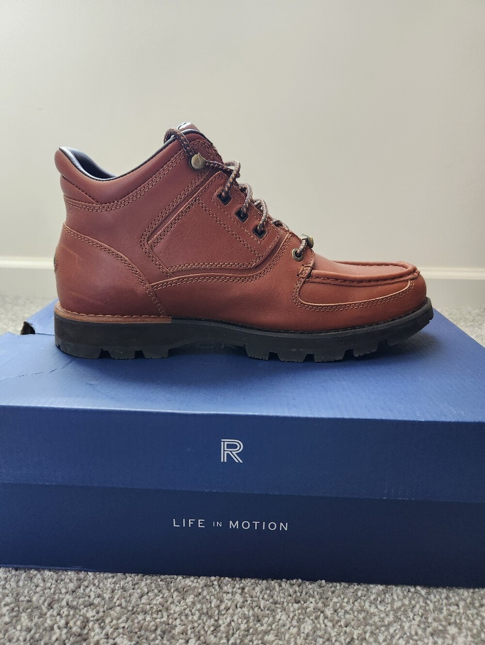Rockport Men's Tan Brown Leather Waterproof Boots - Picture 3 of 10